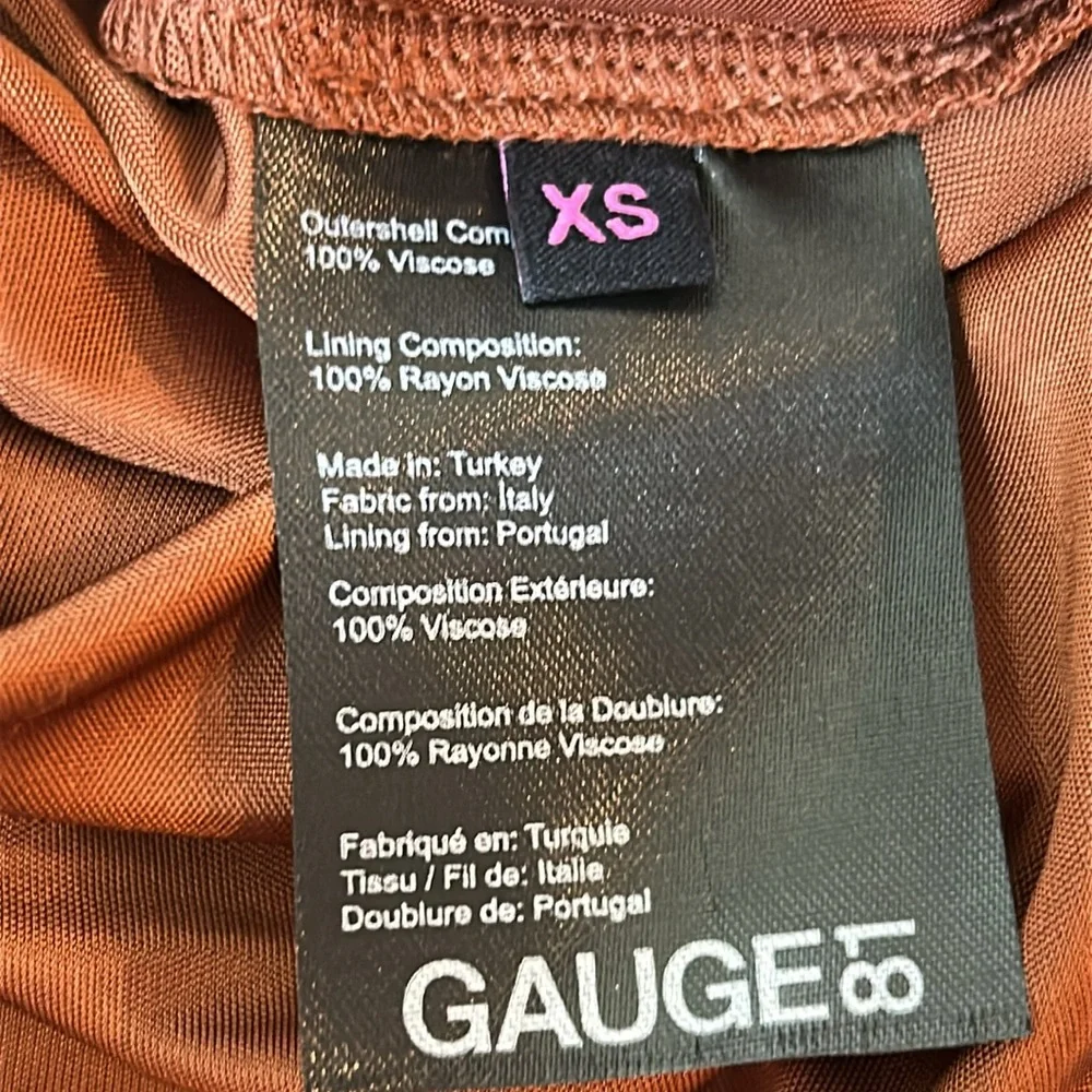 Gauge81 Chestnut Brown Bauska Draped Bodysuit Size XS - Picture 8 of 10